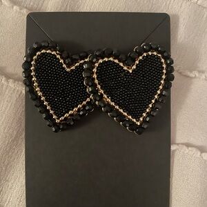 Earrings Black and Gold Hearts! Really cute!